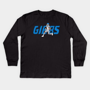 Gibbs 26, Detroit Football silhouette design Kids Long Sleeve T-Shirt